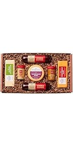 Hickory Farms Farmhouse Meat & Cheese Food Gift Basket (Small) - Box Set | Charcuterie Board Food | Summer Sausage | Father's Day | Mother's Day | Easter | Christmas | Holiday | Housewarming | Gourmet | Sympathy | Care Package