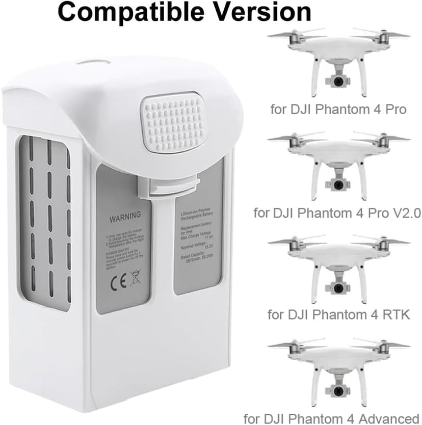 Phantom 4 Battery, 5870mAh 15.2V Intelligent Flight Drone Replacement Battery for DJI Phantom 4/4 Advanced/4 Pro/4 Pro V2.0/4 RTK