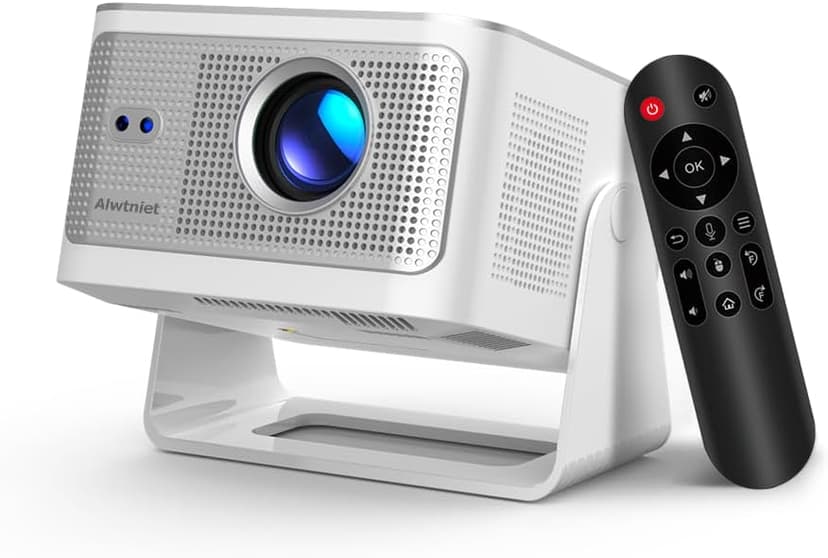 Mini Projector with Wifi and Bluetooth, Outdoor Portable Proyector 4/8K Support, 600ANSI/ 1080P/ Obstacle Avoidance/ Auto Focus, Smart Alwtniet HY350Max for Bedroom Movie HDMI/USB/Smartphone/Laptop B0G398YVW3