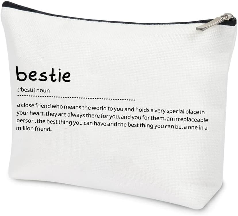 Bestie Friend Gifts for Women, Makeup Cosmetic Bag, Unique Christmas Birthday Graduation Xmas Gifts for Teens Sister, Adult Women Bridal Shower Party Travel Essentials Toiletry Case, Girls Presents