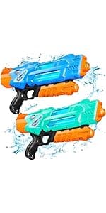 Quanquer 3 Pack Water Guns for Kids Adults - 600CC Squirt Water Toy Gun Super Blaster Soaker Long Range High Capacity Swimming Pool Beach Outdoor Fighting Toy for Boys Girls (Blue)