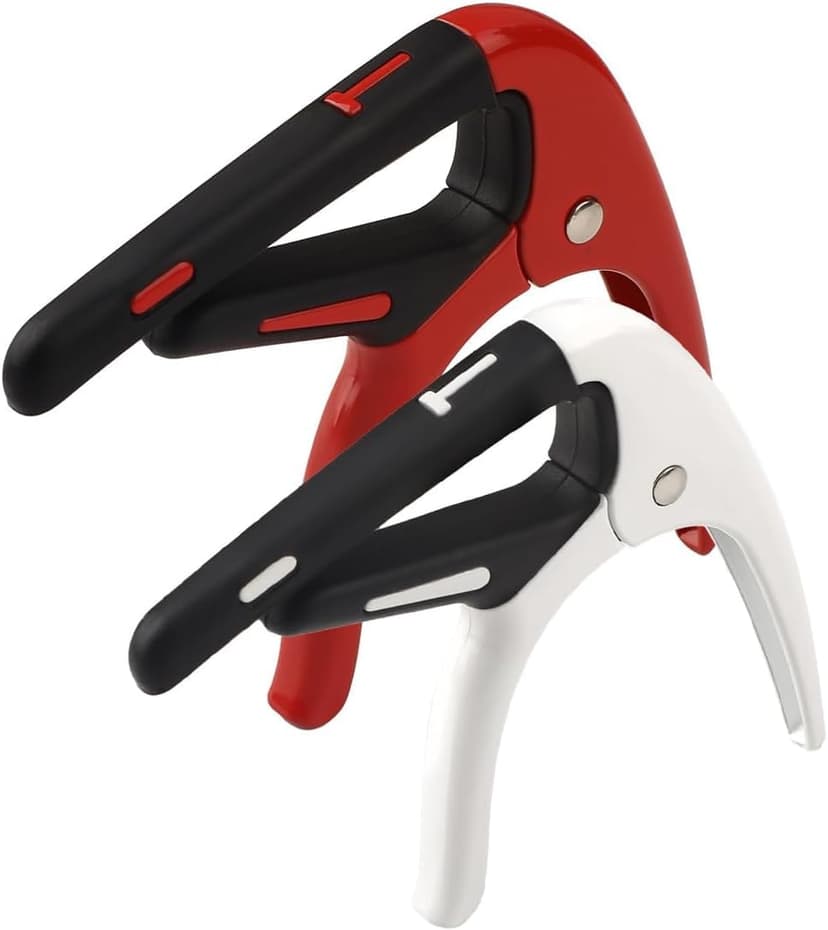 Guitar Capo for Acoustic and Electric Guitars 2 Packs Capo 6-String Acoustic Capo guitar accessories (Red-White)