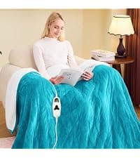 10 Heat Levels 1/2/4/6/8 Hours Auto-off,Sherpa Soft Cozy Warm Blanket,House Warming Gifts for Grandma Grandpa, Dove Grey greenoak Heated Blanket Electric Throw Heating 50"X60",Gifts for Women B0H5K4MBXB