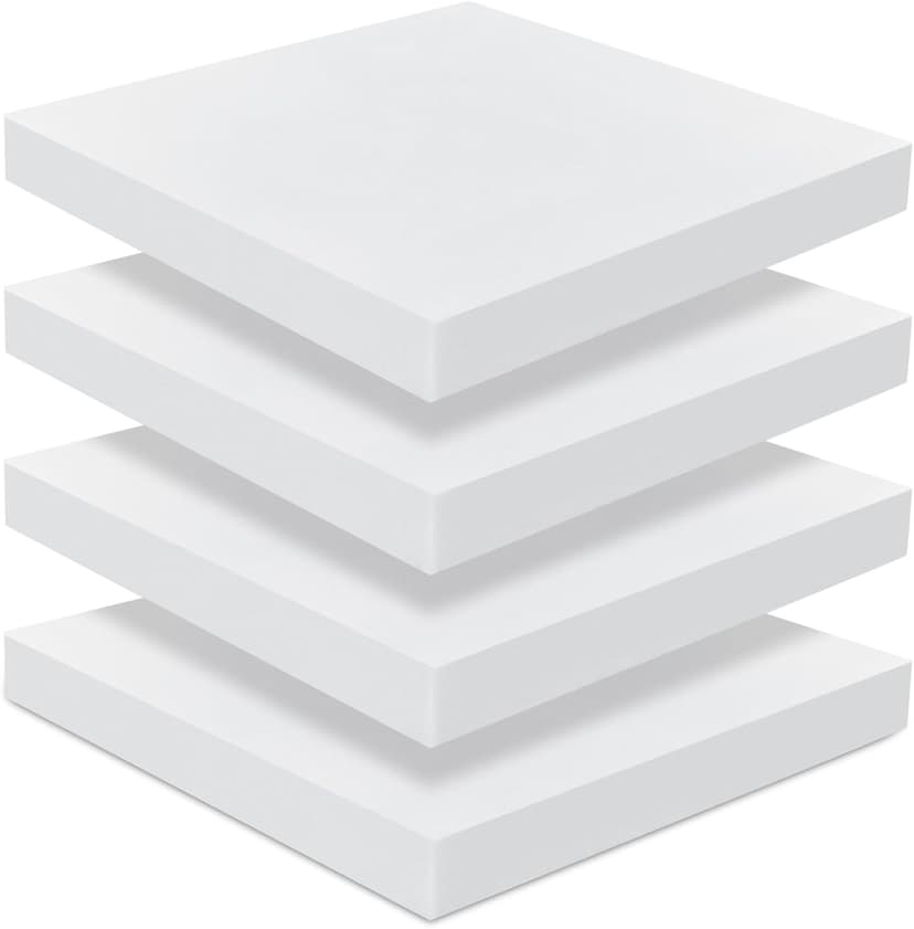 Frienda 4 Pack 2" x 20" x 20" Upholstery High Density Foam Cushion Seat Replacement Square Cut to Size Foam Couch for Patio Furniture Commercial Dinning Chair Couches Benches Padding DIY Projects