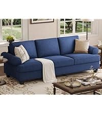 Fadware Faux Leather Couch, Convertible Futon Sofa Bed with Adjustable Backrest, Mid Century Leather Sofa Loveseat with Side Pockets& Metal Leg, Modern Leather Sleeper Sofa for Living Room Bedroom