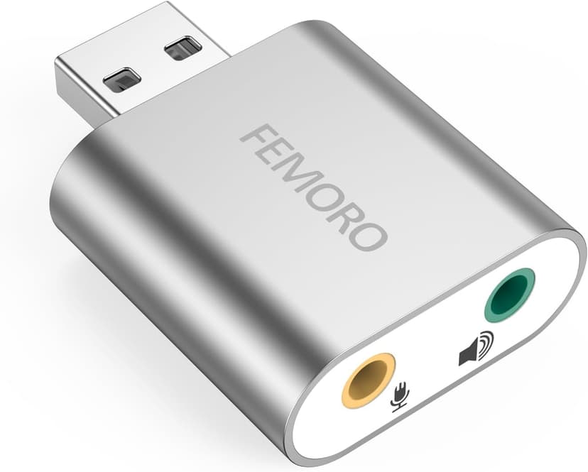 USB Sound Card, 7.1 Channel External Microphone Audio Jack Adapter Clear Sound for PC, Laptop, Mac, PS4, Headphone (Plug and Play No Drivers Needed)