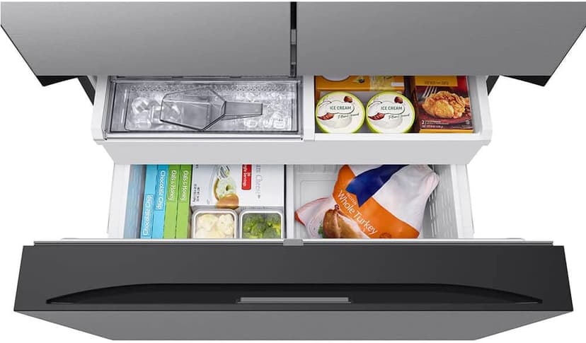 Samsung 24 Cu. Ft. Bespoke Counter Depth 3-Door French Door Refrigerator with AutoFill Water Pitcher, Stainless Steel, RF24BB6200QLAA
