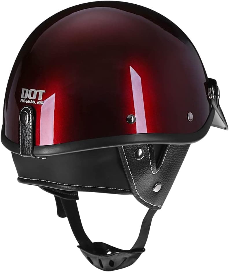 Motorcycle Retro Half Helmet Bicycle Scooter Moped Jet Motorbike Helmet DOT Certified