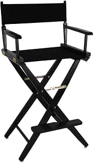 American Trails Extra-Wide Premium 30" Director's Chair Black Frame with Black Canvas, Bar Height