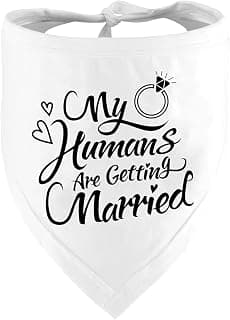 Engagement Gift, My Humans are Getting Married Dog Bandana, Wedding Photo Prop, Pet Scarf, Dog Engagement Announcement, Pet Accessories (Black) B09FDTW997