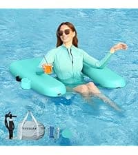 AWEMUFA Inflatable Chair for Lakes, Inflatable Floating Chair Floating Pool Lounger Float Adult, Heavy Duty Lake Floats Outside Tanning Pool Hangout Armrest Floaties
