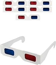 3D Paper Glasses for Movies and TV - Blue and Red Anaglyph Cardboard Glasses for Films
