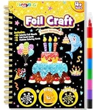 Mess-Free & No-Glue Activity,Kids Ages 4-10 Create 16 Sparkly Princess Unicorn Pictures,Halloween Toy & Birthday Gift for Kid FUNNYB&G Foil Art Craft Kit for Kids, Halloween Crafts Gift Toy for Kids B0DK6DYYD8
