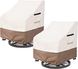 Patio Chair Covers Waterproof Heavy Duty Patio Furniture Covers, 33W x 35D x 36H Inches Swivel Outdoor Chair Cover 2 Pack (Beige)