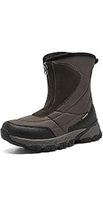 SHULOOK Men's Snow Boots Waterproof Warm Fur Lined Winter Hiking Boot Non-slip Outdoor Ankle High-top Shoes Work Hiker Trekking Trail