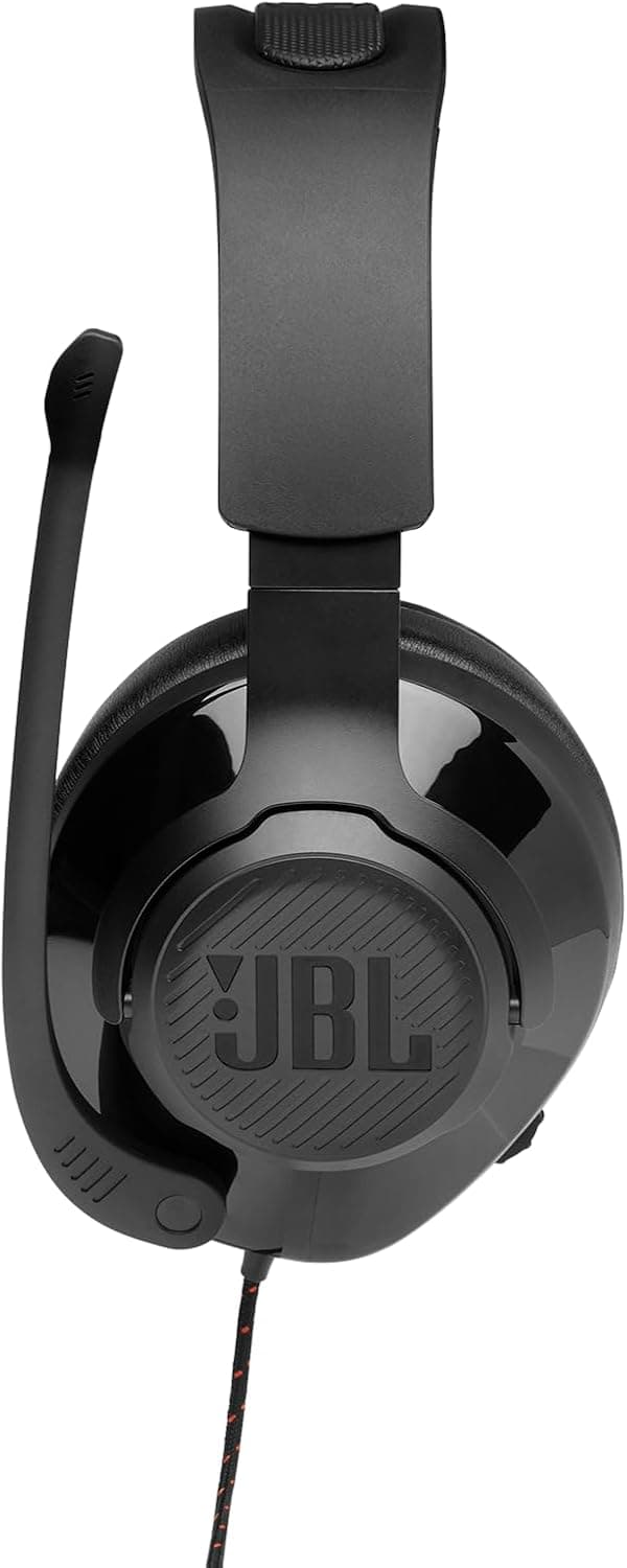 JBL Quantum 200 - Wired over-ear gaming headset with Voice focus directional flip-up mic and memory foam ear cushions (Black)