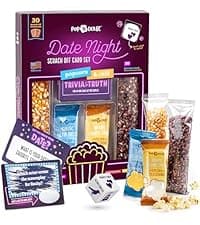 Pop n' Dulge Popcorn Movie Night Supplies 16 pcs Gift Set, 5 Gourmet Popcorn Kernels, 5 Seasoning Variety Packs Non-GMO Kosher Snacks, Great Housewarming Family Date Night Gifts Basket Ideas For Him Her