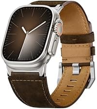 Suitisbest Leather Band Compatible for Apple Watch Ultra Band 49mm 46mm 45mm 44mm 42mm 41mm 40mm, Genuine Leather Replacement Strap for iWatch series 11 10 9 8 7 6 5 4 3 2 1, SE 3 2 1, Ultra 3 2 1