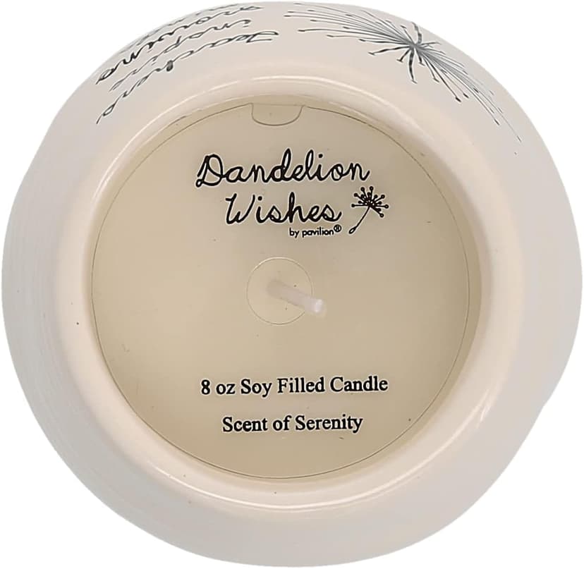 Pavilion Gift Company Never Stop Wishing Happy 40th Birthday - 8 oz Soy Wax Candle with Wick in A Yellow Ceramic Vessel 8 oz-100 Scent: Serenity, 3.5 Inch Tall