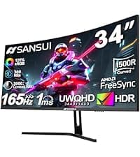 SANSUI Monitor 24 Inch 100Hz PC Monitor, HDMI VGA Ports VESA Mount, FHD Computer Monitor Ultra-Slim Ergonomic Tilt Eye Care for Home Office (ES-24F2, HDMI Cable Included)