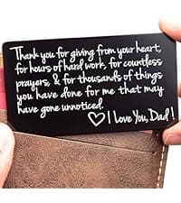 Wallet Card for Dad – Father's Day Gift from Son or Daughter for the Best Dad Ever - Voted Most Meaningful and Unique Gift for Fathers - Gift Ready, Engraved