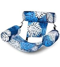 SLOOSH Pool Floats Chairs Adult,Inflatable Pool Lounge,Plant Pattern Floating Mat Hammock,Blow up Water Chairs Noodles rafts for Party Summer Water Beach Fun