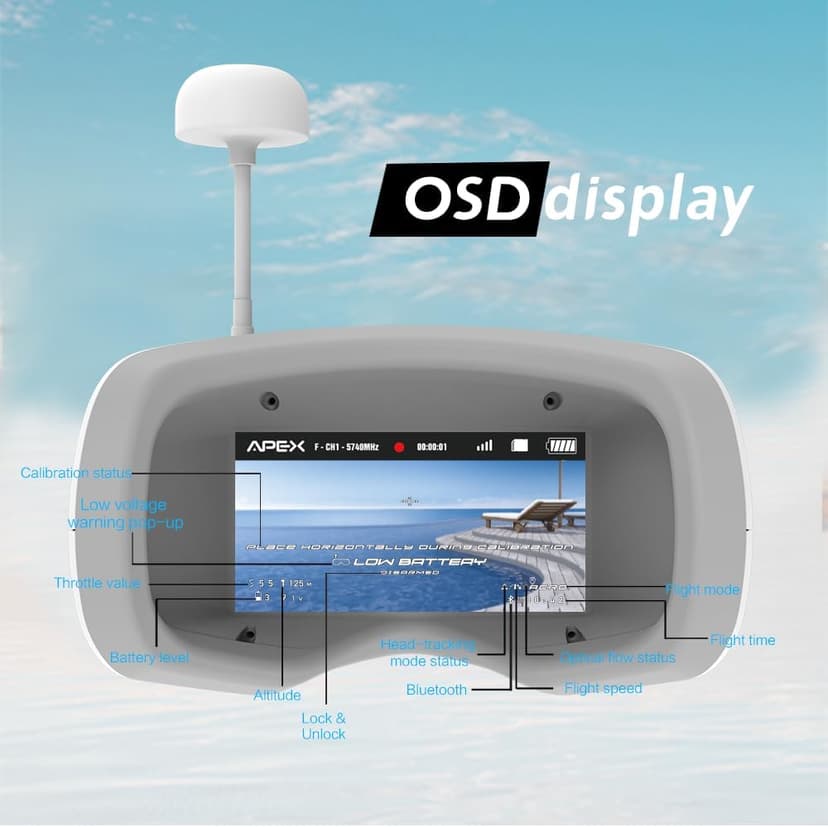 APEXFPV FPV Drone Kit,FPV Goggles Beginners Drone,Indoor&Outdoor drone,Trainer Mode,Turtle Mode,Black Box,Anti-loss Beeper,Optical Flow Fixed Point,Drop-resistant,Have Video Tutorials.VR70-4.0
