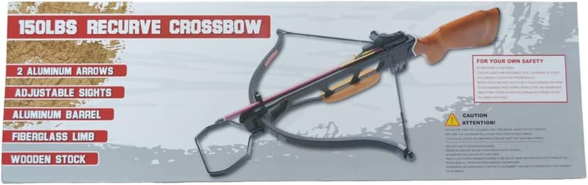 150 Lbs Wood Crossbow with 2 Arrows Hunting Cross Bow