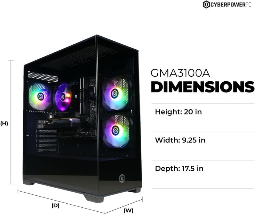 CyberPowerPC Gamer Master Gaming PC, AMD Ryzen 5 5500 3.6GHz, Radeon RX 6400 4GB, 16GB DDR4, 500GB PCIe Gen4 SSD, WiFi Ready & Windows 11 Home (GMA3100A)