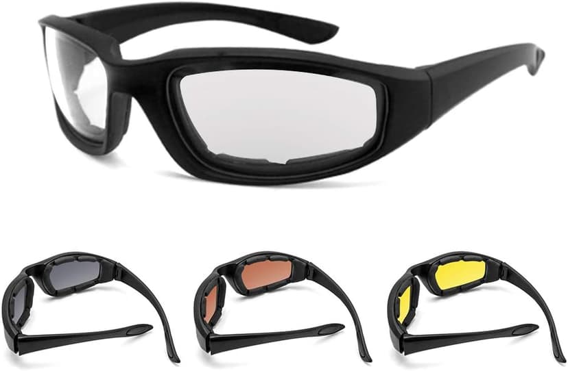 3 Pair Motorcycle Riding Glasses Padding Goggles UV Protection Dustproof Windproof Motorcycle Sunglasses for Outdoor Actives