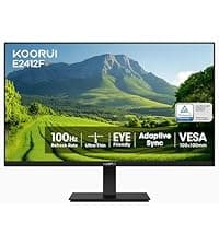 KOORUI 27 Inch QHD (2560x1440) IPS HDR Ultra-Thin Computer Gaming Monitor, 120Hz Refresh Rate, DCI-P3 95%, FreeSync & G-Sync, 1ms MPRT, VESA 100x100mm, Tilt Adjustable for Game and Work, E2721H