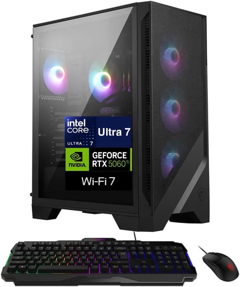 msi Codex R2 AI 2nd AI Gaming Desktop PC (Intel Ultra 7-265, GeForce RTX 5060 Ti 8GB GDDR7, 32GB DDR5, 2TB PCIe SSD, Win 11 Pro) w/USB-C Dock