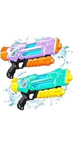 Quanquer 3 Pack Water Guns for Kids Adults - 600CC Squirt Water Toy Gun Super Blaster Soaker Long Range High Capacity Swimming Pool Beach Outdoor Fighting Toy for Boys Girls (Blue)