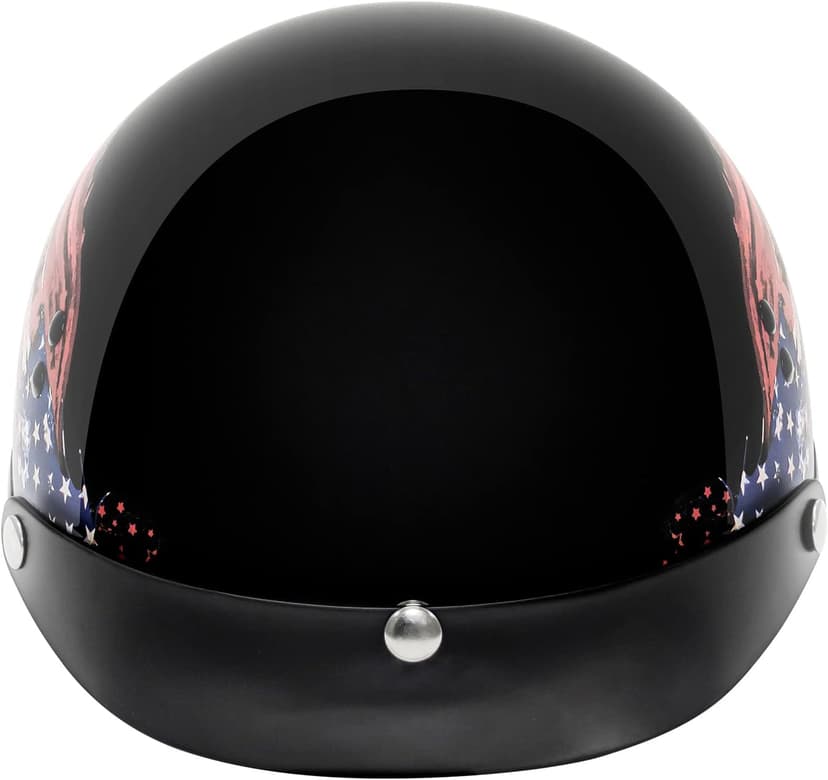 VCAN Cruiser Half Face Motorcycle Helmet with Drop-Down Sun Visor, Removable Peak and Quick Release Buckle