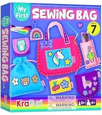 7 stuffed animal & plush pillow projects. Pre-punched felt & instructions included. Gift for girls & boys KRAFUN My First Sewing Kit for Kids Ages 6-12 | 7 Animal Dolls B091GXM2Y6