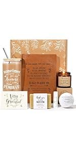 Thank You Gifts for Women, Employee Appreciation Gifts, 8PCS Thank You Gift Box Baskets for Coworkers Teacher Boss Secretary Nurse, Thank You for Being Awesome Farewell Spa Gratitude Box W/Tumbler