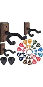 MOREYES Rechargeable Guitar Tuner Clip On with 28Pcs Guitar Picks, Guitar Tuner for Acoustic Guitar, Electric Guitar, Bass, Ukulele & Chromatic Tuning Modes, Full Color Display