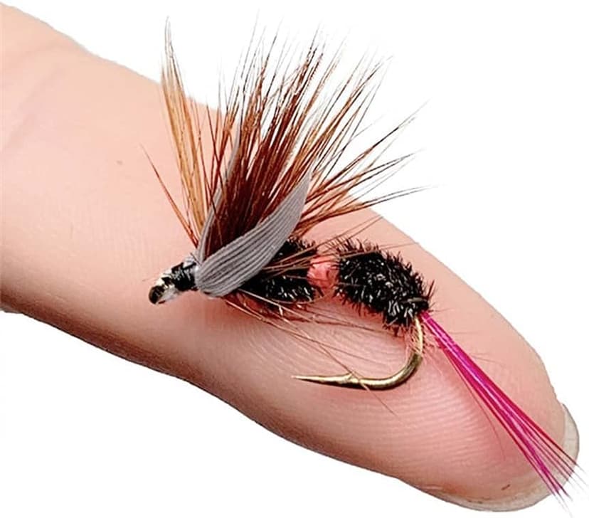 Handmade Fly Fishing Kit, 50/114 Pcs with Dry/Wet Flies, Streamers, Fly Assortment for Trout & Bass Fishing - 50 Pcs/Set, 6 Mixed Styles