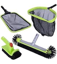 Sepetrel Heavy Duty Pool Vacuum Head with Wheels & Aluminum Handle, Professional Weighted Flexible Vacuum Head