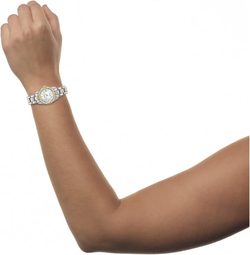 Citizen Women's Eco-Drive Dress Classic Diamond Watch in Two-Tone Stainless Steel, Mother of Pearl Dial (Model: EW1824-57D)