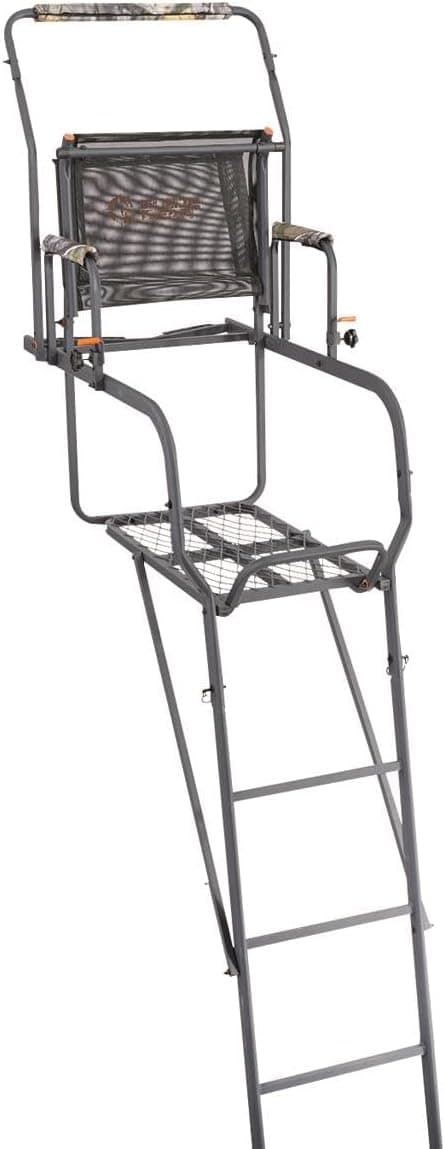 Guide Gear 15.5' Ladder Tree Stand for Hunting with Mesh Seat, Hunting Gear, Equipment, and Accessories
