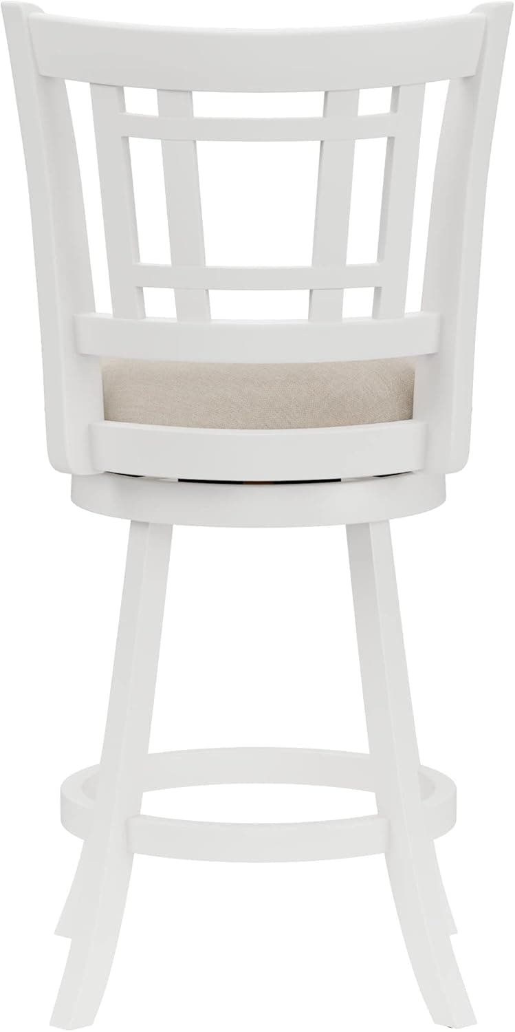 Hillsdale Fairfox 24.5" Wood Swivel Counter Height Stool, White
