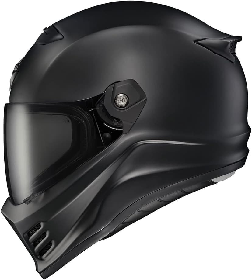 ScorpionEXO Covert FX Full Face Adult Motorcycle Helmet Street Fighter Style - Bluetooth Ready Speaker Pockets DOT ECE Solid (Matte Black - Medium)