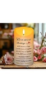 50th Wedding Anniversary Lantern 50th Anniversary Wedding Gifts for Couple Parents Grandparents Husband Wife