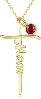 Mothers Day Religion Christian Pendant for Mom 14K Gold Mom Cross Necklace Mother Jewelry Birthday Gift B0FT34J4F3