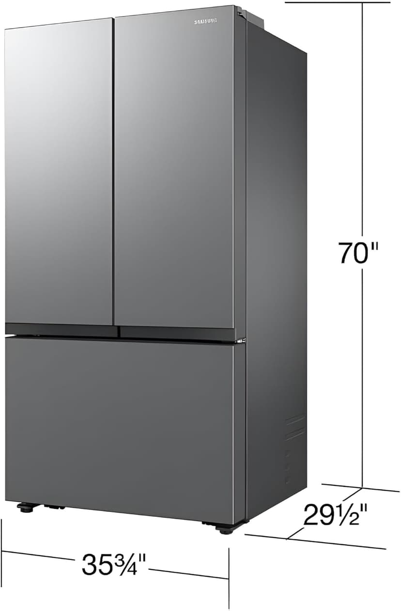 Samsung 27 Cu. Ft. Smart 3-Door French Door Counter-Depth Refrigerator with Dual Auto Ice Maker, All-Around Cooling, Stainless Steel