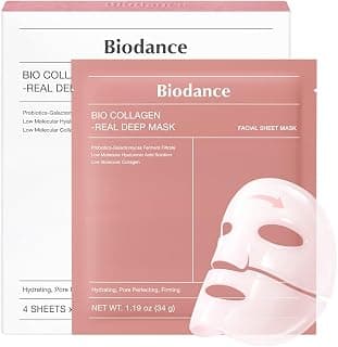 BIODANCE Bio-Collagen Real Deep Mask, Hydrating Overnight Hydrogel Face Mask, Pore Minimizing, Elasticity, Plumping, Travel Essentials & Self Care Gifts for Women, Korean Skin Care | 1.19oz(34g) x 4ea B0B2RM68G2