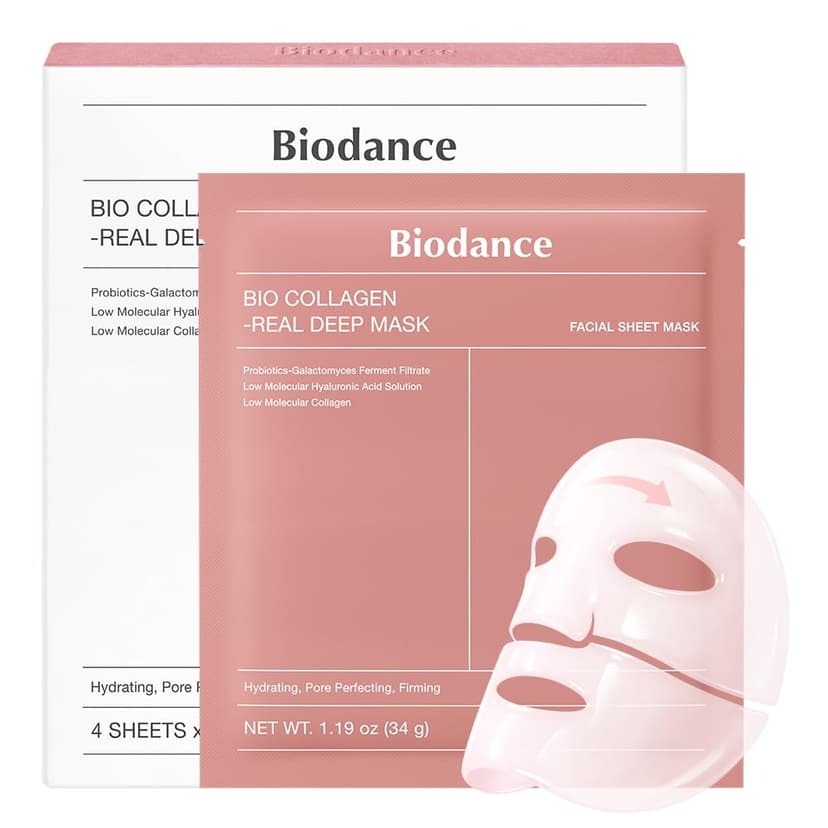 BIODANCE Bio-Collagen Real Deep Mask, Hydrating Overnight Hydrogel Face Mask, Pore Minimizing, Elasticity, Plumping, Travel Essentials & Self Care Gifts for Women, Korean Skin Care | 1.19oz(34g) x 4ea B0B2RM68G2