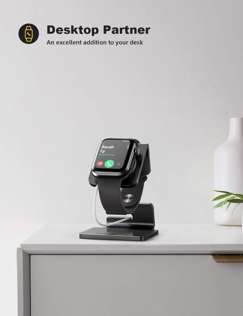 Lamicall Watch Stand for Apple Watch Magnetic Fast Charger - Desk Charging Stand Holder Dock for Apple iWatch Series SE3 SE2 Ultra 3, Series 11 10 9 8 7 6 5(49mm 46mm 45mm 44mm 42mm 41mm 40mm 38mm)