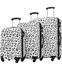 Merax Luggage Set 2 Piece Suitcase Set with Cosmetic Case Expandable Spinner Wheels Vintage Luggage Sets(Black,20"+28")